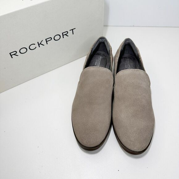 Rockport Trutech Suede Loafer's Slip On Khaki Women's 5W Wide NWB - Picture 5 of 7